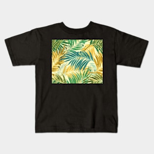 Palm Leaves in Yellow Kids T-Shirt